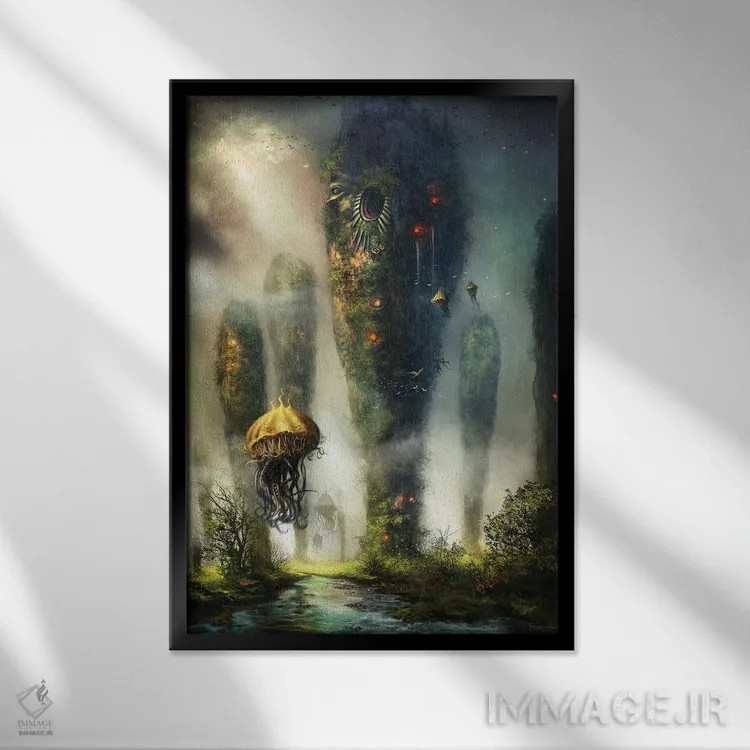 تابلو دکوراتیو "برج های کیله" اثر فرباوراند لادرا - نمای قابدار مشکی