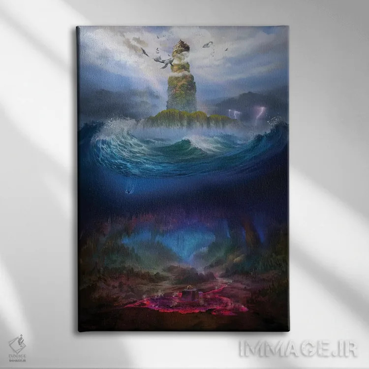 تابلو دکوراتیو "پادشاهی جزیره ای" اثر فرباوراند لادرا - نمای روبهرو روی دیوار