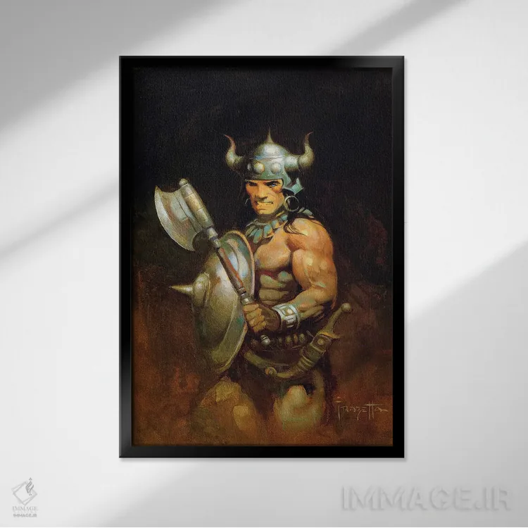 تابلو دکوراتیو "پرتره بربر" اثر فرانک فرزتا - نمای قابدار مشکی