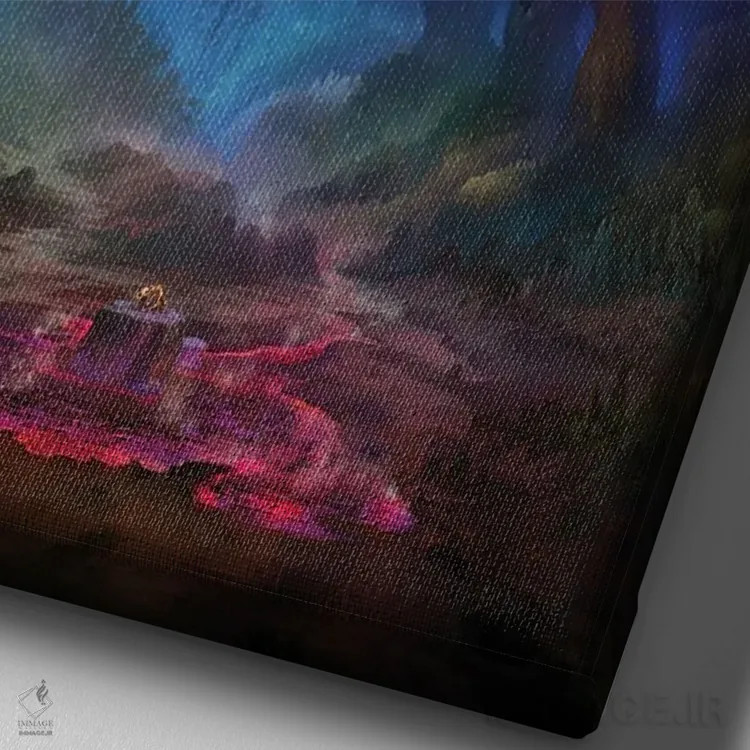 تابلو دکوراتیو "پادشاهی جزیره ای" اثر فرباوراند لادرا - نمای نزدیک بافت بوم