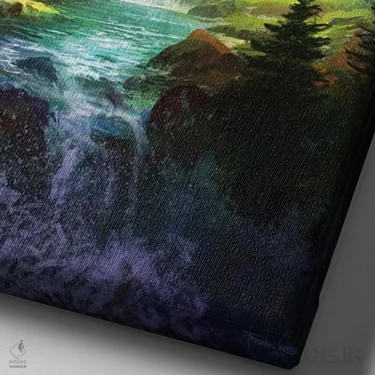 تابلو دکوراتیو "آرام" اثر فرباوراند لادرا - نمای نزدیک بافت بوم