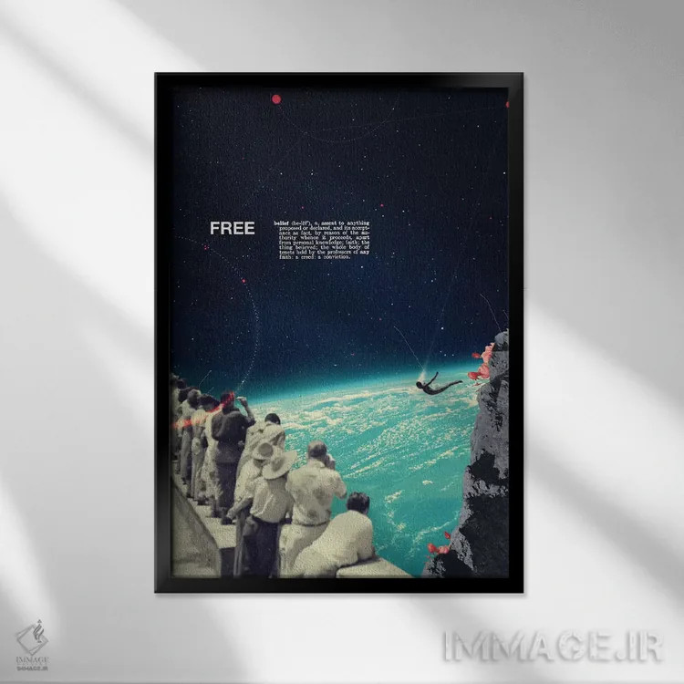 تابلو دکوراتیو "آزاد" اثر فرانک موس - نمای قابدار مشکی