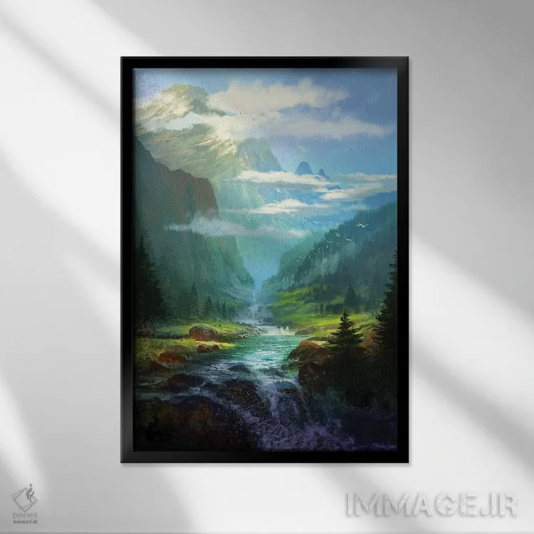 تابلو دکوراتیو "آرام" اثر فرباوراند لادرا - نمای قابدار مشکی