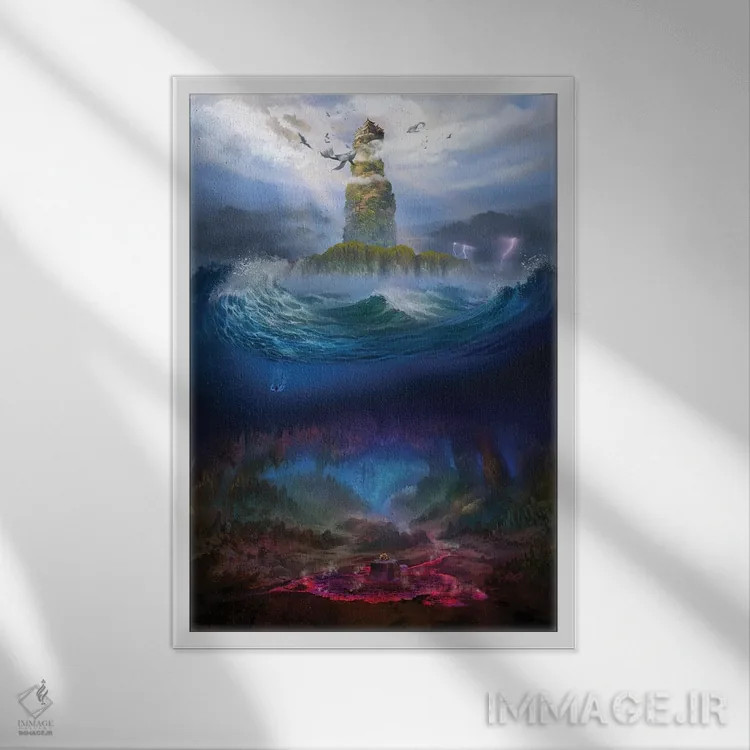 تابلو دکوراتیو "پادشاهی جزیره ای" اثر فرباوراند لادرا - نمای قابدار سفید