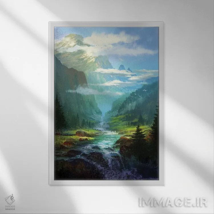 تابلو دکوراتیو "آرام" اثر فرباوراند لادرا - نمای قابدار سفید