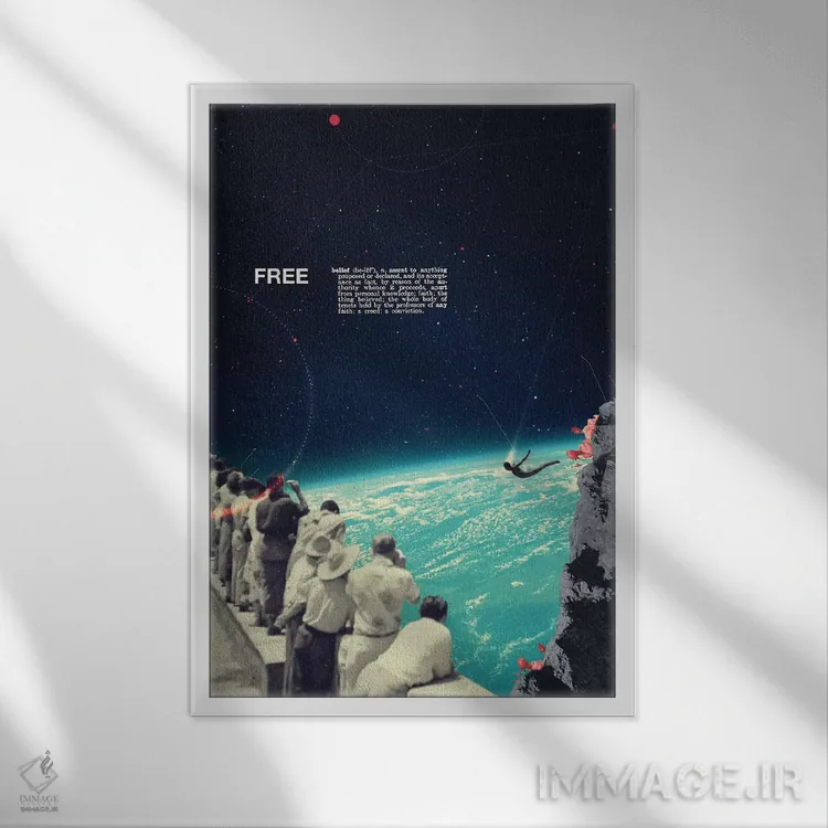 تابلو دکوراتیو "آزاد" اثر فرانک موس - نمای قابدار سفید