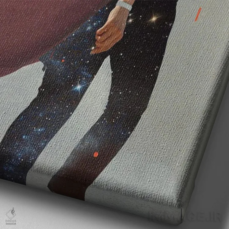 تابلو دکوراتیو "کوچ نشین" اثر فرانک موس - نمای نزدیک بافت بوم