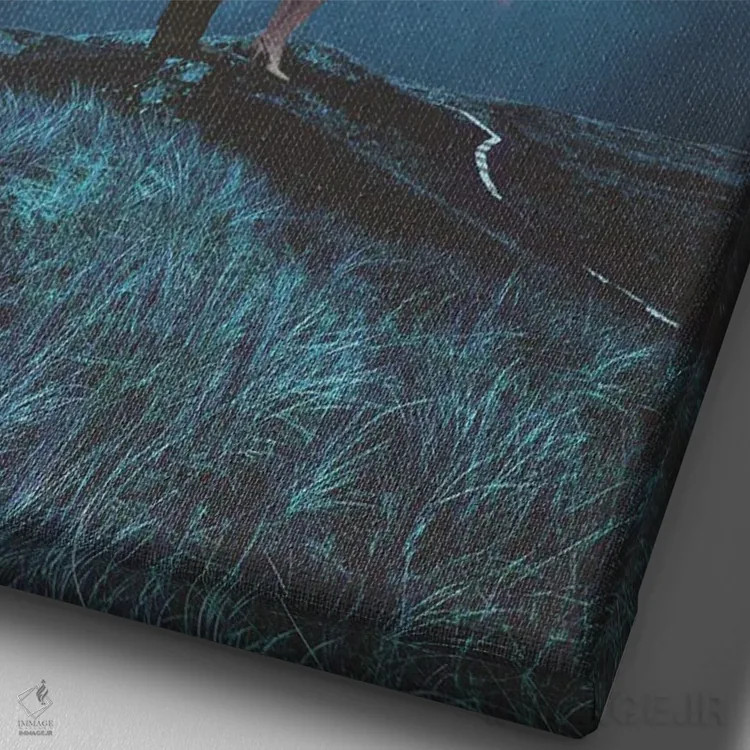 تابلو دکوراتیو "دو میلیون سال از دیروز" اثر فرانک موس - نمای نزدیک بافت بوم