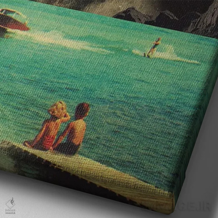 تابلو دکوراتیو "تاسوس " اثر فرانک موس - نمای نزدیک بافت بوم