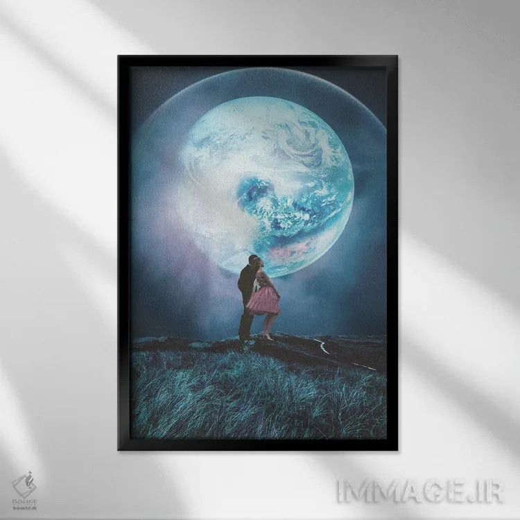 تابلو دکوراتیو "دو میلیون سال از دیروز" اثر فرانک موس - نمای قابدار مشکی