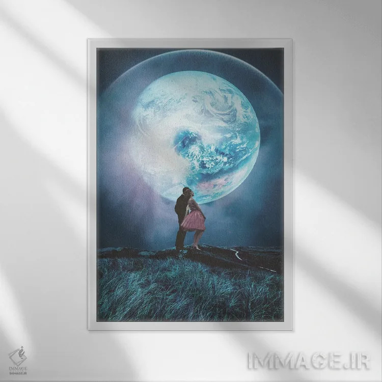 تابلو دکوراتیو "دو میلیون سال از دیروز" اثر فرانک موس - نمای قابدار سفید