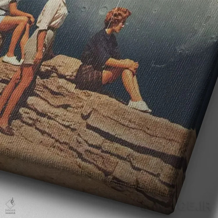 تابلو دکوراتیو "دوستان نه دوستان" اثر فرانک موس - نمای نزدیک بافت بوم