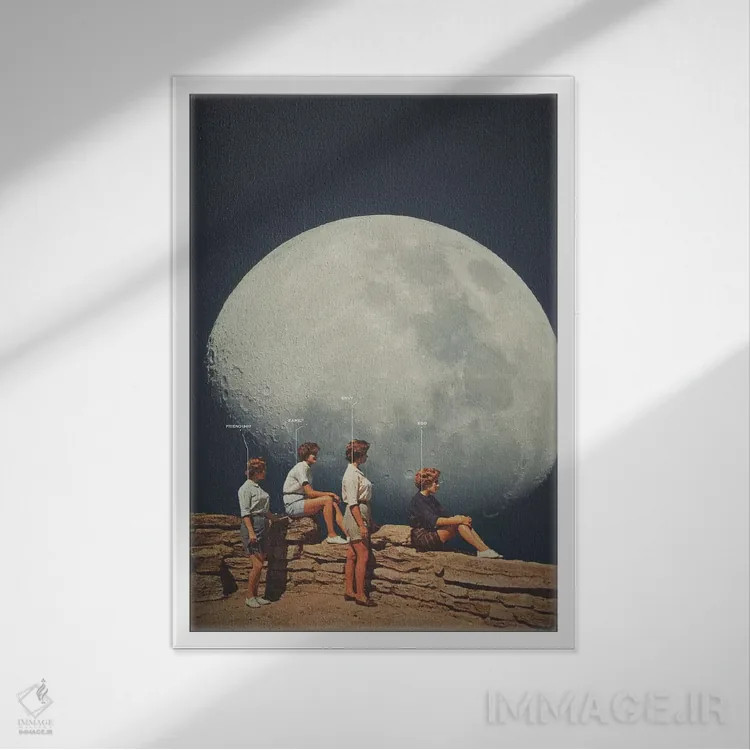 تابلو دکوراتیو "دوستان نه دوستان" اثر فرانک موس - نمای قابدار سفید