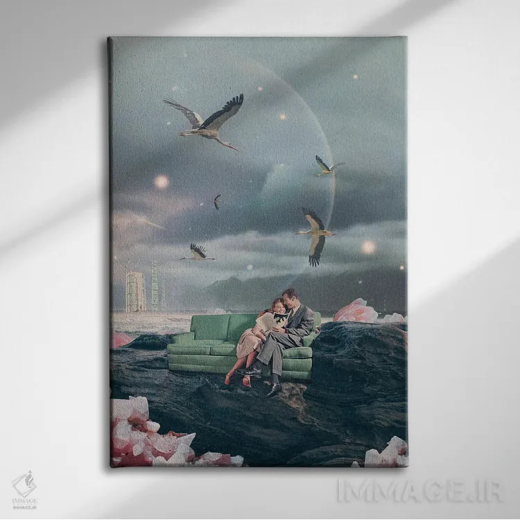 تابلو دکوراتیو "عصرهایی که به یاد نمی آورم" اثر فرانک موس - نمای روبهرو روی دیوار