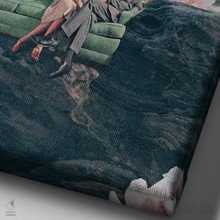 تابلو دکوراتیو "عصرهایی که به یاد نمی آورم" اثر فرانک موس - نمای نزدیک بافت بوم