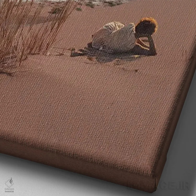 تابلو دکوراتیو "نور مراقبشان خواهد بود" اثر فرانک موس - نمای نزدیک بافت بوم