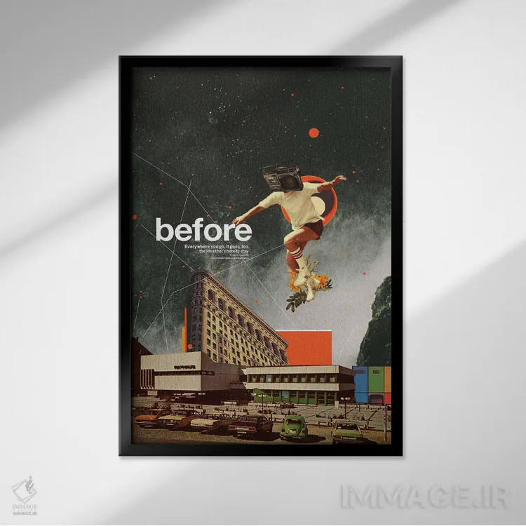 تابلو دکوراتیو "قبل" اثر فرانک موس - نمای قابدار مشکی