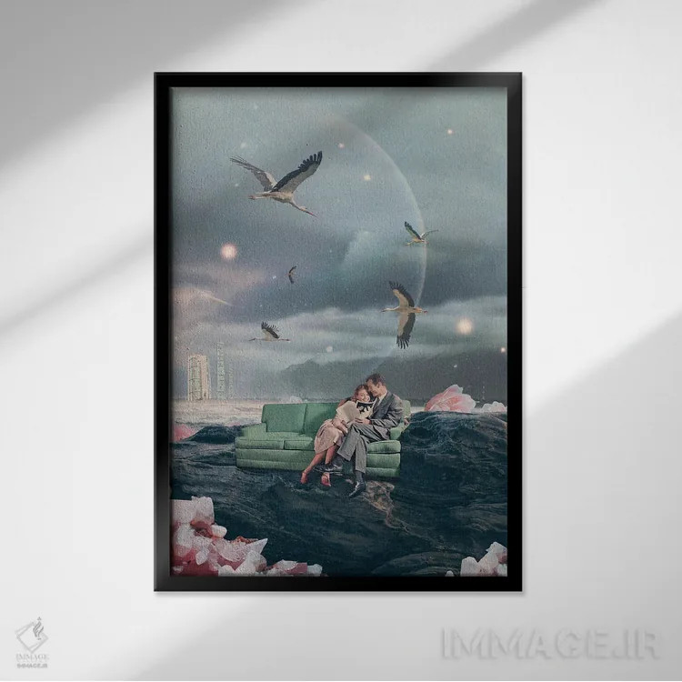 تابلو دکوراتیو "عصرهایی که به یاد نمی آورم" اثر فرانک موس - نمای قابدار مشکی