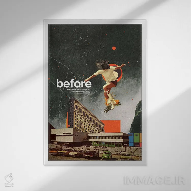 تابلو دکوراتیو "قبل" اثر فرانک موس - نمای قابدار سفید