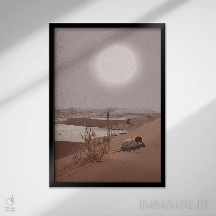 تابلو دکوراتیو "نور مراقبشان خواهد بود" اثر فرانک موس - نمای قابدار مشکی