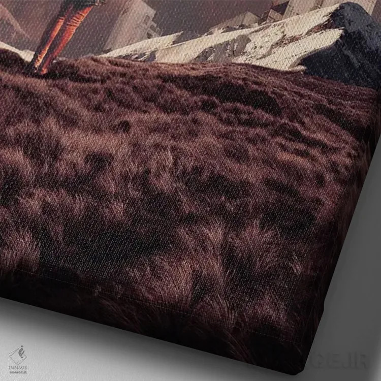 تابلو دکوراتیو "کشف ناگهانی" اثر فرانک موس - نمای نزدیک بافت بوم