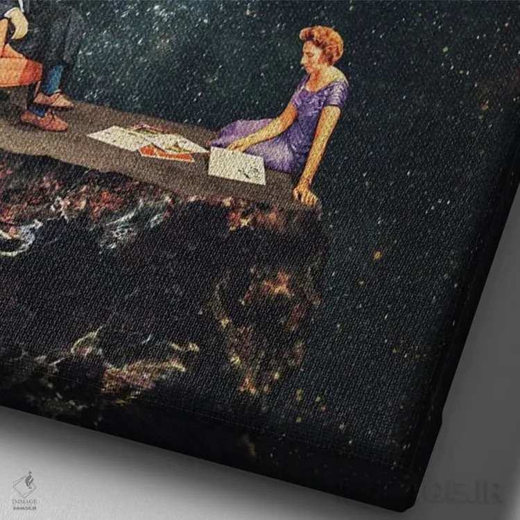 تابلو دکوراتیو "من هیچ کجا نمی روم" اثر فرانک موس - نمای نزدیک بافت بوم