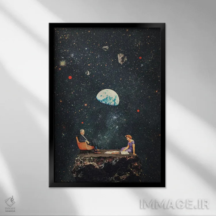 تابلو دکوراتیو "من هیچ کجا نمی روم" اثر فرانک موس - نمای قابدار مشکی