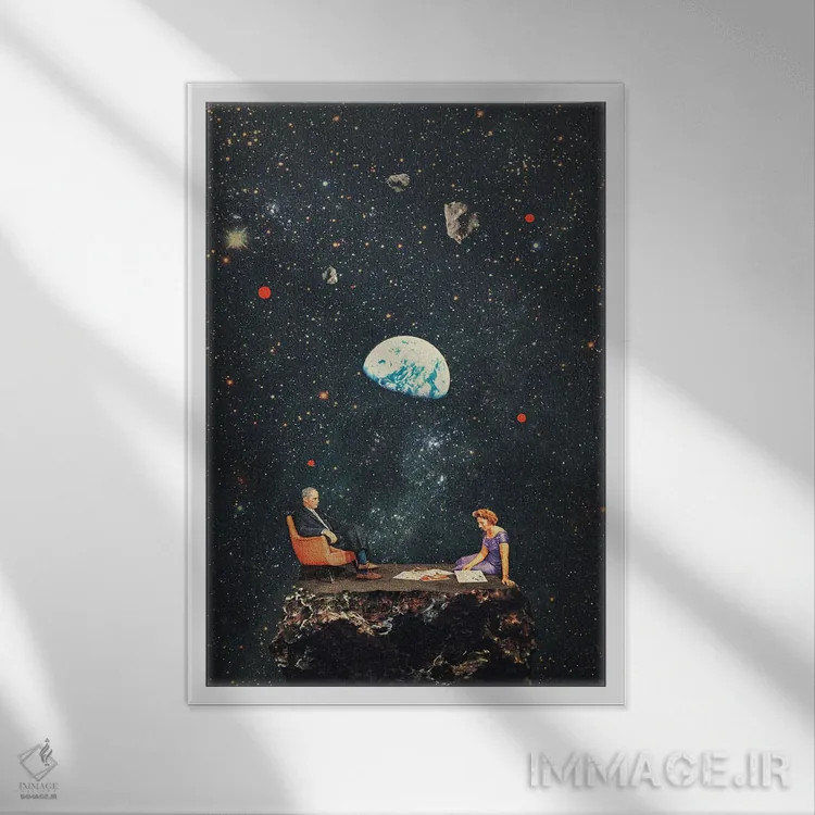 تابلو دکوراتیو "من هیچ کجا نمی روم" اثر فرانک موس - نمای قابدار سفید