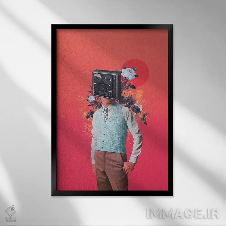 تابلو دکوراتیو "فونوهد" اثر فرانک موس - نمای قابدار مشکی