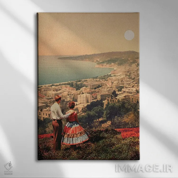 تابلو دکوراتیو "آیا این همان شهری است که رویایش را داشتیم" اثر فرانک موس - نمای روبهرو روی دیوار