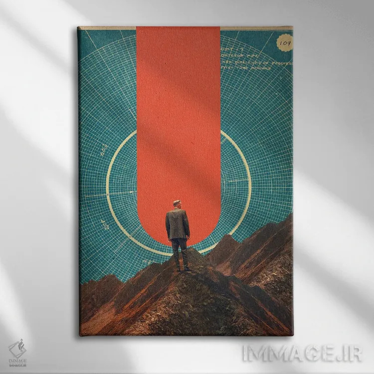 تابلو دکوراتیو "تنها قطب نما، نگاه دقیق است" اثر فرانک موس - نمای روبهرو روی دیوار