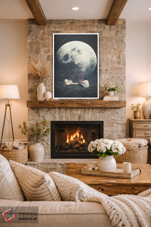 تابلو دکوراتیو "ماه من، مرد من، عشق من" اثر فرانک موس - D1W