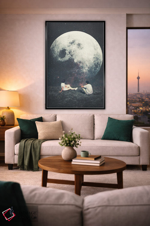 تابلو دکوراتیو "ماه من، مرد من، عشق من" اثر فرانک موس - D2B