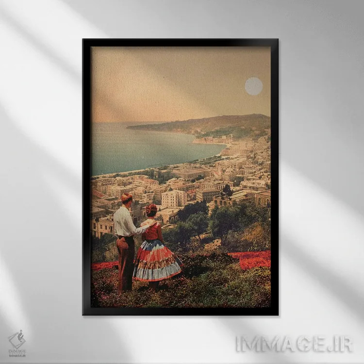 تابلو دکوراتیو "آیا این همان شهری است که رویایش را داشتیم" اثر فرانک موس - نمای قابدار مشکی