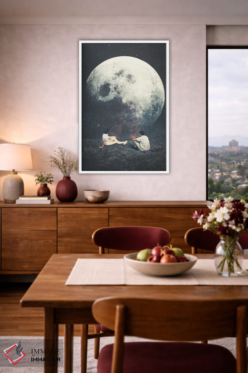 تابلو دکوراتیو "ماه من، مرد من، عشق من" اثر فرانک موس - D3W