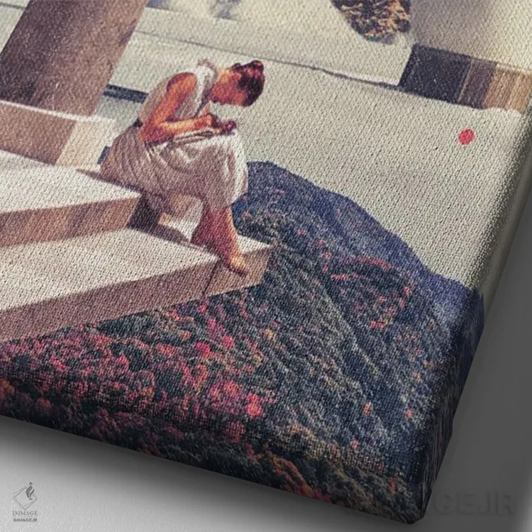 تابلو دکوراتیو "صبر می کنم تا تنهایی ام مرا ببخشد" اثر فرانک موس - نمای نزدیک بافت بوم