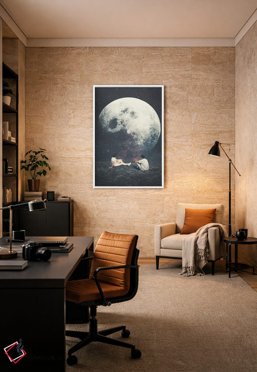 تابلو دکوراتیو "ماه من، مرد من، عشق من" اثر فرانک موس - D5W