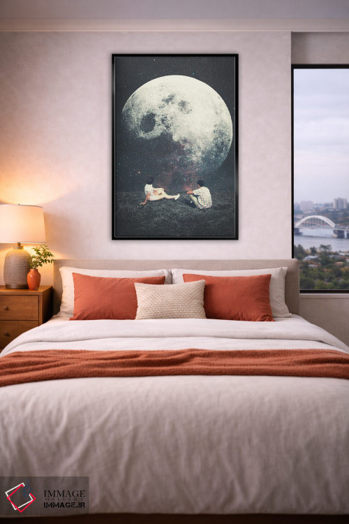 تابلو دکوراتیو "ماه من، مرد من، عشق من" اثر فرانک موس - D4B