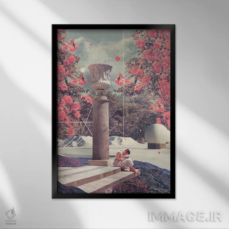 تابلو دکوراتیو "صبر می کنم تا تنهایی ام مرا ببخشد" اثر فرانک موس - نمای قابدار مشکی