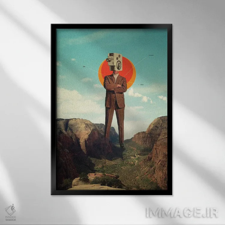 تابلو دکوراتیو "ویدیو ۴۰۴" اثر فرانک موس - نمای قابدار مشکی