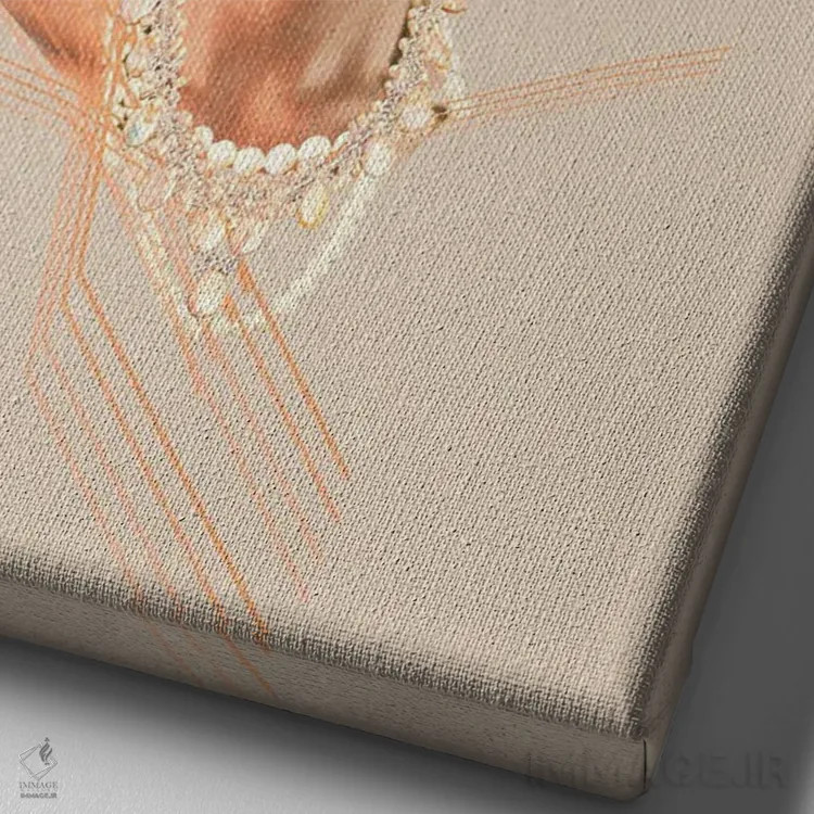 تابلو دکوراتیو "مروارید شگفت انگیز" اثر فرانک موس - نمای نزدیک بافت بوم