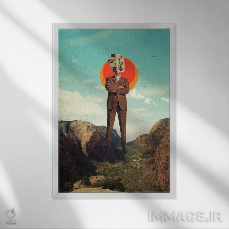 تابلو دکوراتیو "ویدیو ۴۰۴" اثر فرانک موس - نمای قابدار سفید