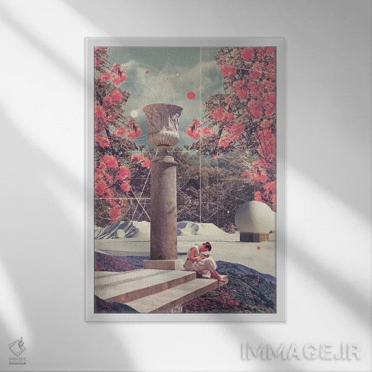 تابلو دکوراتیو "صبر می کنم تا تنهایی ام مرا ببخشد" اثر فرانک موس - نمای قابدار سفید