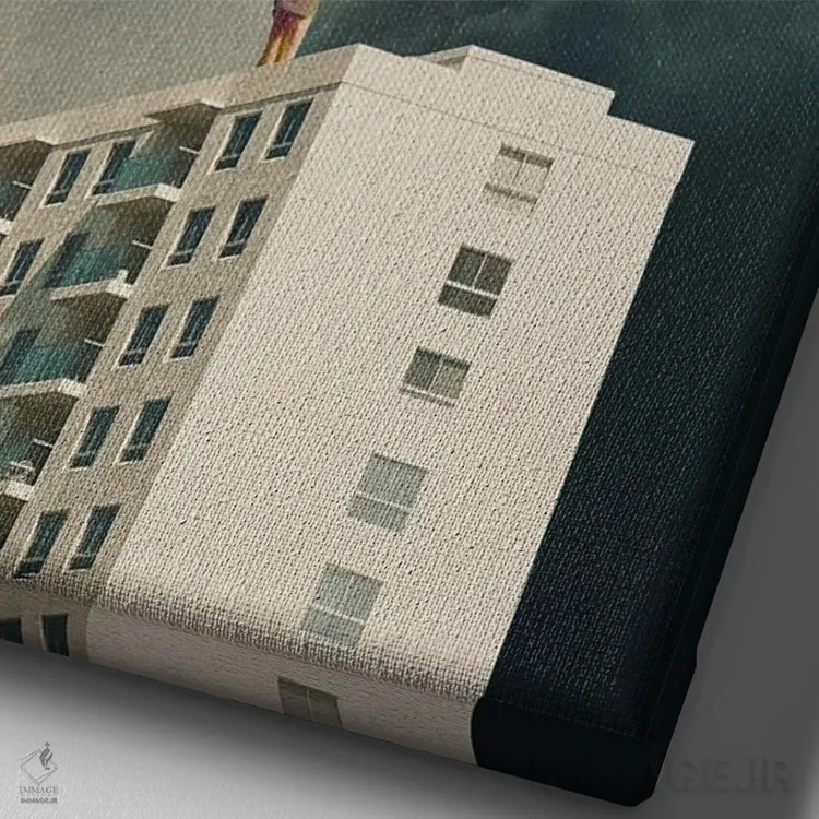 تابلو دکوراتیو "ما از شهرهایمان خواهیم گریخت" اثر فرانک موس - نمای نزدیک بافت بوم