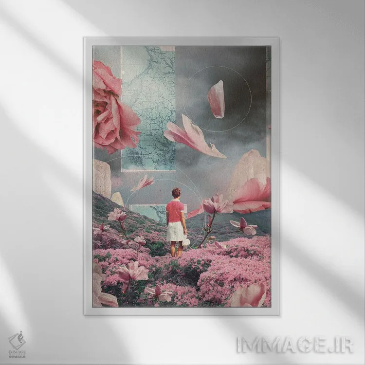 تابلو دکوراتیو "در تلاش برای پذیرش فاصله" اثر فرانک موس - نمای قابدار سفید