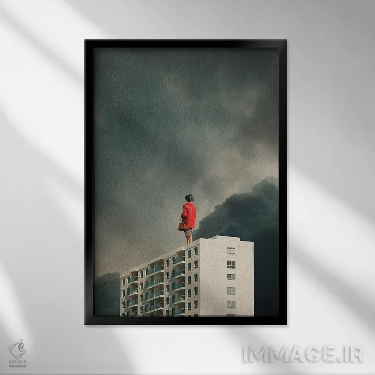 تابلو دکوراتیو "ما از شهرهایمان خواهیم گریخت" اثر فرانک موس - نمای قابدار مشکی