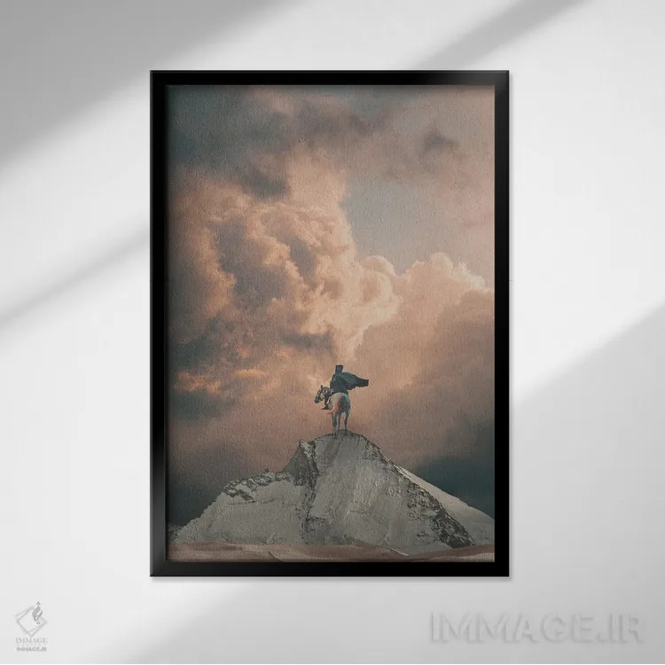 تابلو دکوراتیو "مسافر تنها" اثر فرانک موس - نمای قابدار مشکی