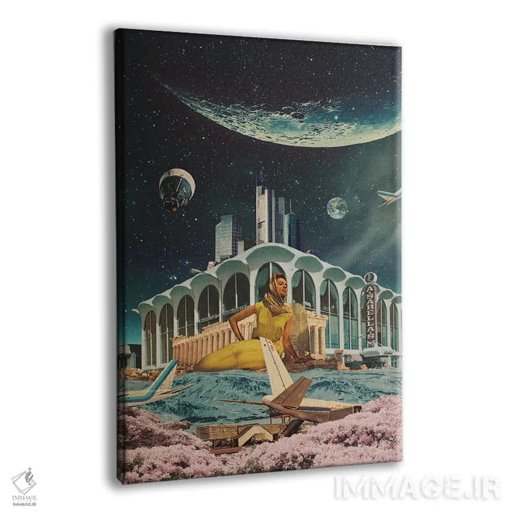 تابلو دکوراتیو "کارت پستالی از سال ۲۳۴۵" اثر فرانک موس - نمای پرسپکتیو محصول