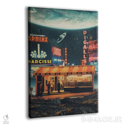 تابلو دکوراتیو "کارت پستالی از سال ۲۳۴۷" اثر فرانک موس - نمای پرسپکتیو محصول