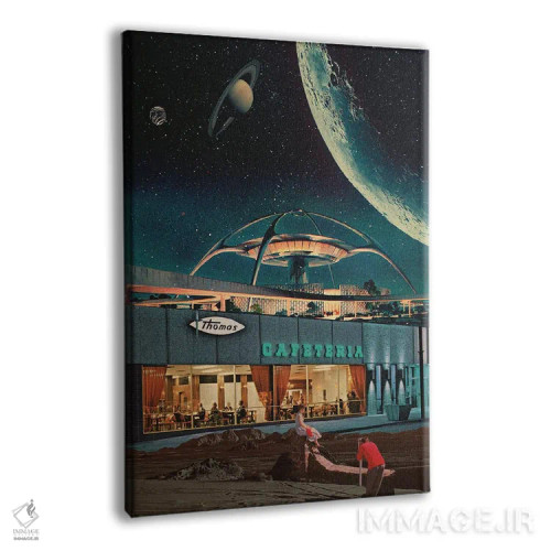 تابلو دکوراتیو "کارت پستالی از سال ۲۳۴۶" اثر فرانک موس - نمای پرسپکتیو محصول